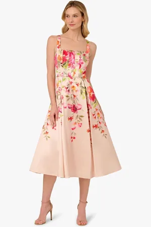 Adrianna Papell Border Mikado Dress AU 10