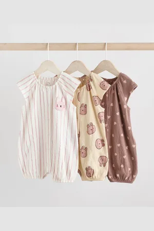 Next Mocha Brown Baby Jersey Rompers 3 Pack 9