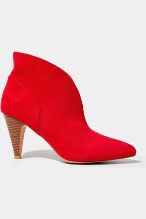 Joe Browns Red Pointed Toe Microsuede Ankle Boots AU 7 (EU 38)