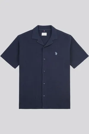 U.S. Polo Assn. U. S. Polo Assn. Mens Waffle Texture Revere Polo Shirt XXL