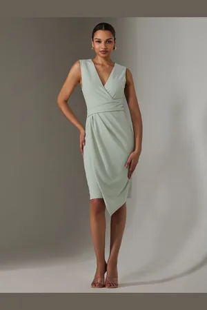 Jolie Moi Sleeveless Wrap Front Midi Dress AU 16