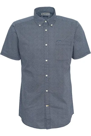 Barbour Shell Print Short Sleeve 100% Cotton Shirt XL