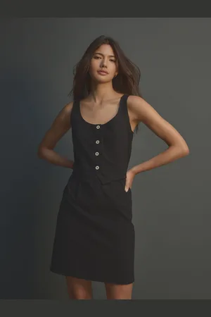 Next 100% Cotton Sleeveless Waistcoat Mini Dress AU 14