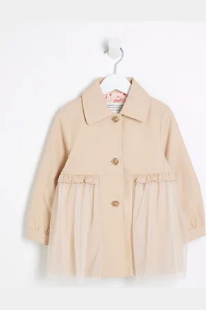 River Island Beige Girls Tulle Trench Coat 4