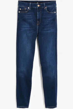 7 for all Mankind Dark Blue Aubrey High Rise Skinny Jeans 26W x 31R (UK 26 R)