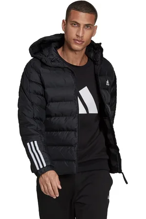 adidas Black Itavic 3-Stripes Midweight Hooded Jacket XL