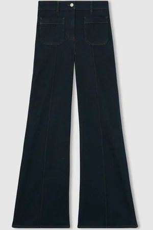 Reiss Dark Blue Sakura Patch Pocket Flared Jeans