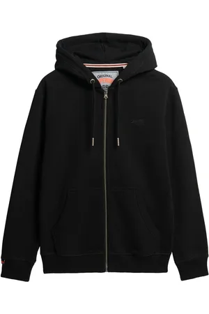 Superdry Black Essential Logo Slim Fit Zip Hoodie XXL