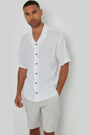 Threadbare Linen Blend Revere Collar Short Sleeve Shirt XXL