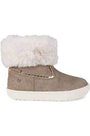 Toezone Girls Faith Suede Leather Faux Fur Zip Boots AU 6 (EU 24)