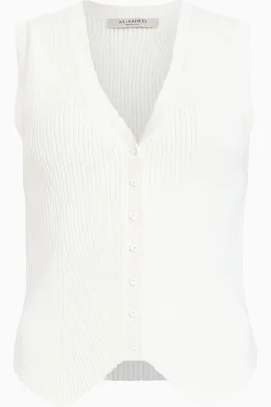 AllSaints AllSaints White Cruz Waistcoat M