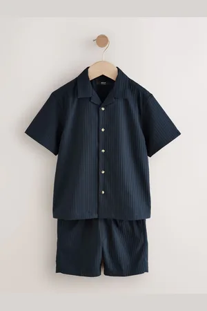 Next Short Sleeves Revere Collar Texture Shirt & Shorts Set (3-16yrs) 12 Years (152cm)