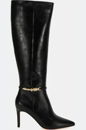 Novo Black Ginny Hardware Point Stiletto Knee Boots AU 10 (EU 42)