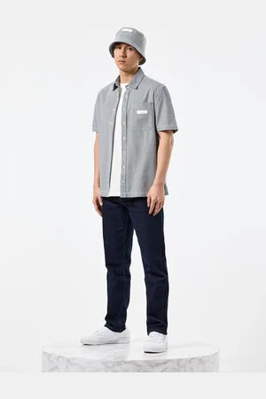 Weekend Offender Ticking Stripe Gervasi Short Sleeve Shirt L