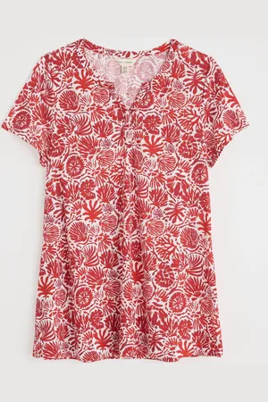 Seasalt Cornwall Red Risso Short Sleeve Tunics AU 20