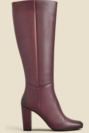 Sosandar Red Leather Zip Knee High Boots AU 8 (EU 39)