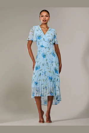 Jolie Moi Angel Sleeve Pleated Chiffon Maxi Dress AU 16