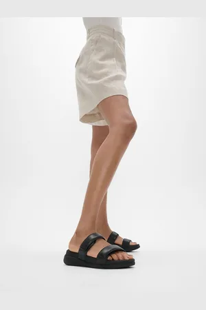 FitFlop Black F-mode Go Adjustable Flatform Two-bar Slides AU 8 (EU 39)