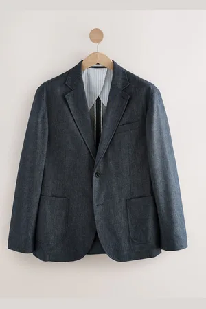 Next Blue Relaxed Fit Denim Suit Jacket 52 R