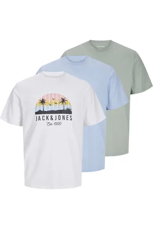 JACK & JONES Blue 100% Cotton Palm Print Short Sleeve T-Shirt 14 Years (164cm)