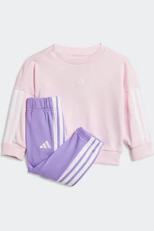 adidas Pink Essentials Infant 3 Stripe Tracksuit 1.5