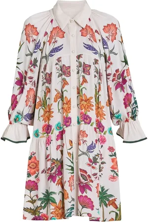 Gina Bacconi Mia Short Floral Print Shirt Dress S