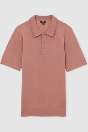 Reiss Manor Merino Wool Short-Sleeve Polo Shirt S