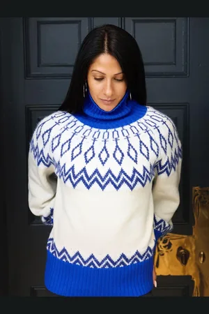 The Little Tailor Relaxed Fit Diamond Pattern Knitted Christmas Jumper L