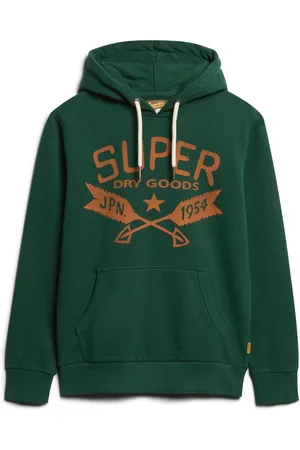Superdry Green Marl Lo-Fi Outdoor Graphic Hoodie L