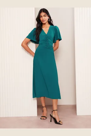 Friends Like These Ruched Front ITY Midi Dress AU 18