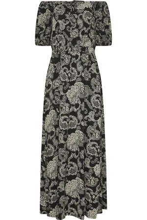 Long Tall Sally Paisley Print Bardot Midaxi Dress AU 16 Tall