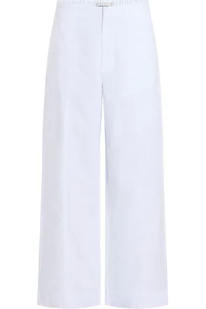 Calvin Klein White Soft Linen Trousers M