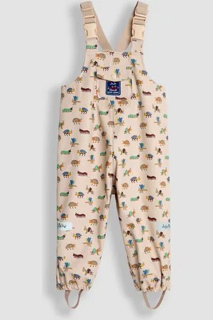 JoJo Maman Bébé Stone Bug Print Waterproof Dungarees 2