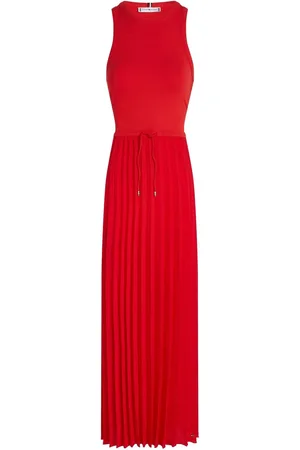 Tommy Hilfiger Rib Pleated Sleeveless Midi Flare Dress L