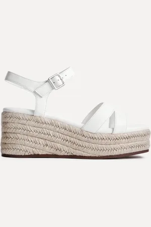 Linzi White Contour Double Front Strap Wedge Sandals AU 5 (EU 36)