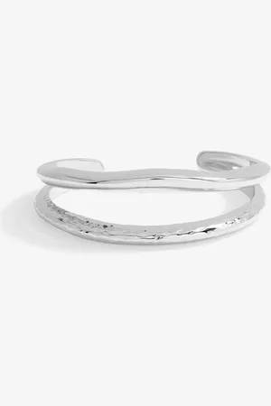 Jon Richard Silver Tone Hammered Polished Cuff Bracelet One