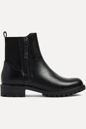 Linzi Black Peyton Stretch Panel Ankle Boots With Inside Zip AU 6 (EU 37)