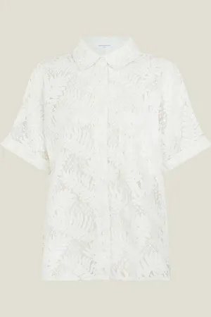 Accessorize Short Sleeve Lacy Palm Shirt M