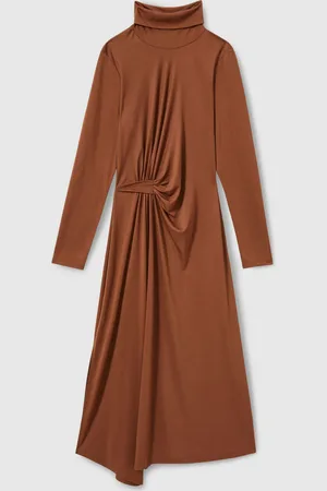 Reiss Casey Petite Draped Jersey Midi Dress AU 8