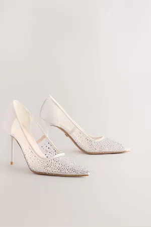 Next Forever Comfort Wedding Point Toe Jewel Mesh Wedding Courts AU 8.5 (EU 40)