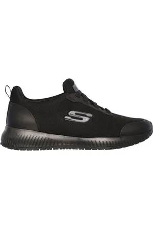 Skechers Black Wide Fit Womens Squad Slip Resistant Work Trainers AU 10 (EU 41)