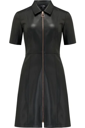 Pour Moi Ella Faux Leather Zip Through Mini Dress AU 14