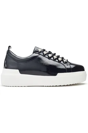 Moda In Pelle Blossie Pearl Detail Slab Sole Leather Trainers AU 7 (EU 38)