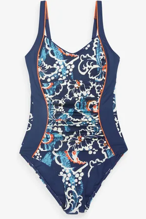 White Stuff Blue Splash Tummy Control Swimsuit AU 24
