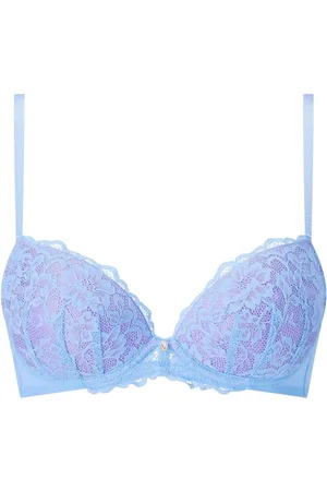 Ann Summers Blue Sexy Lace Padded Plunge Bra 34 F