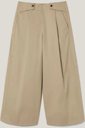 Jigsaw Natural Wide Leg 100% Cotton Trousers 14