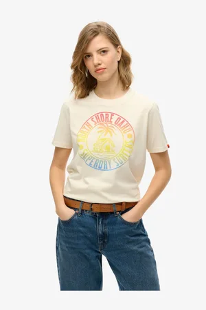 Superdry Cream Lo-Fi Outdoor Relaxed T-Shirt AU 14
