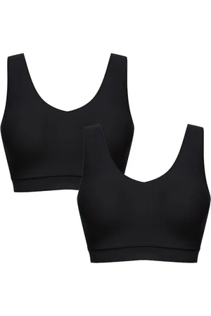 Chantelle Soft Stretch Seamless V-Neck Padded Crop Tops 2 Pack M-L