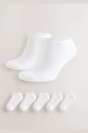 Next White Cushioned Sole Sports Trainer Socks 5 Pack UK 11.5