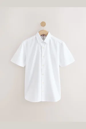 Next Regular Fit 100% Cotton Short Sleeve Textured Shirt L